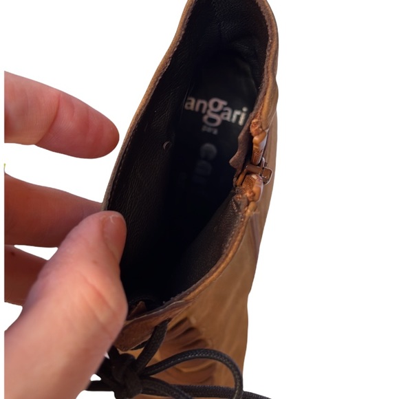 Angari Brown/Rust Genuine Suede Leather Lace Up Platform Stiletto Ankle Booties - Picture 6 of 7